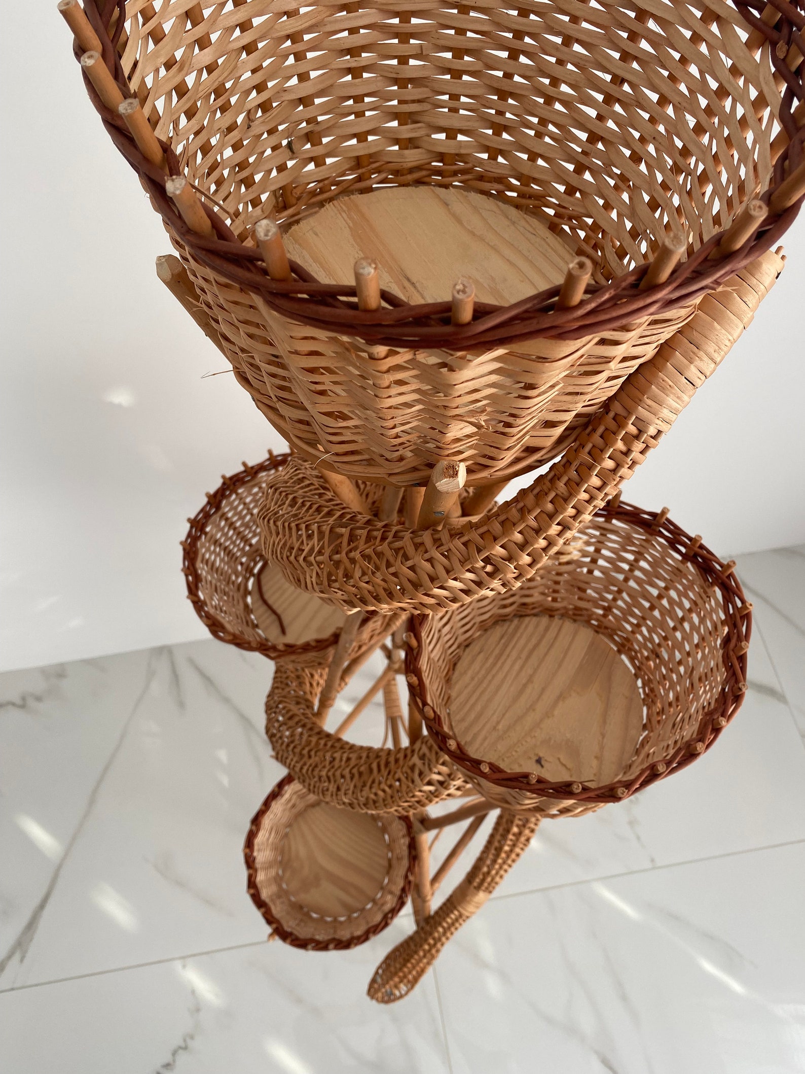 Wicker Flower Pot Holder Plant stand wicker Wicker Flower Etsy