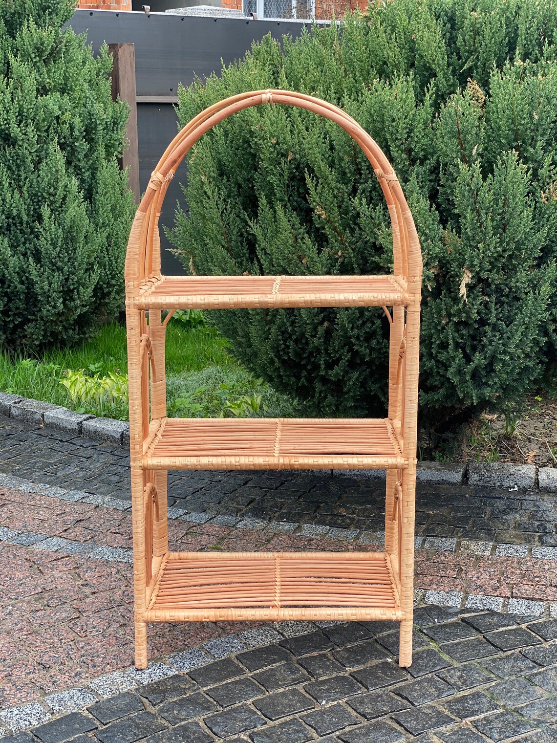 Wicker Shelf Storage shelf Bookshelf Plant shelf Rattan Etsy