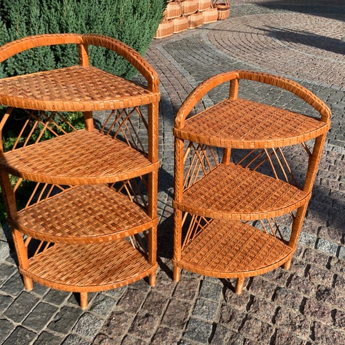 Wicker Shelf 2/3/4/5 Shelves Storage Shelf Bookshelf Plant Etsy