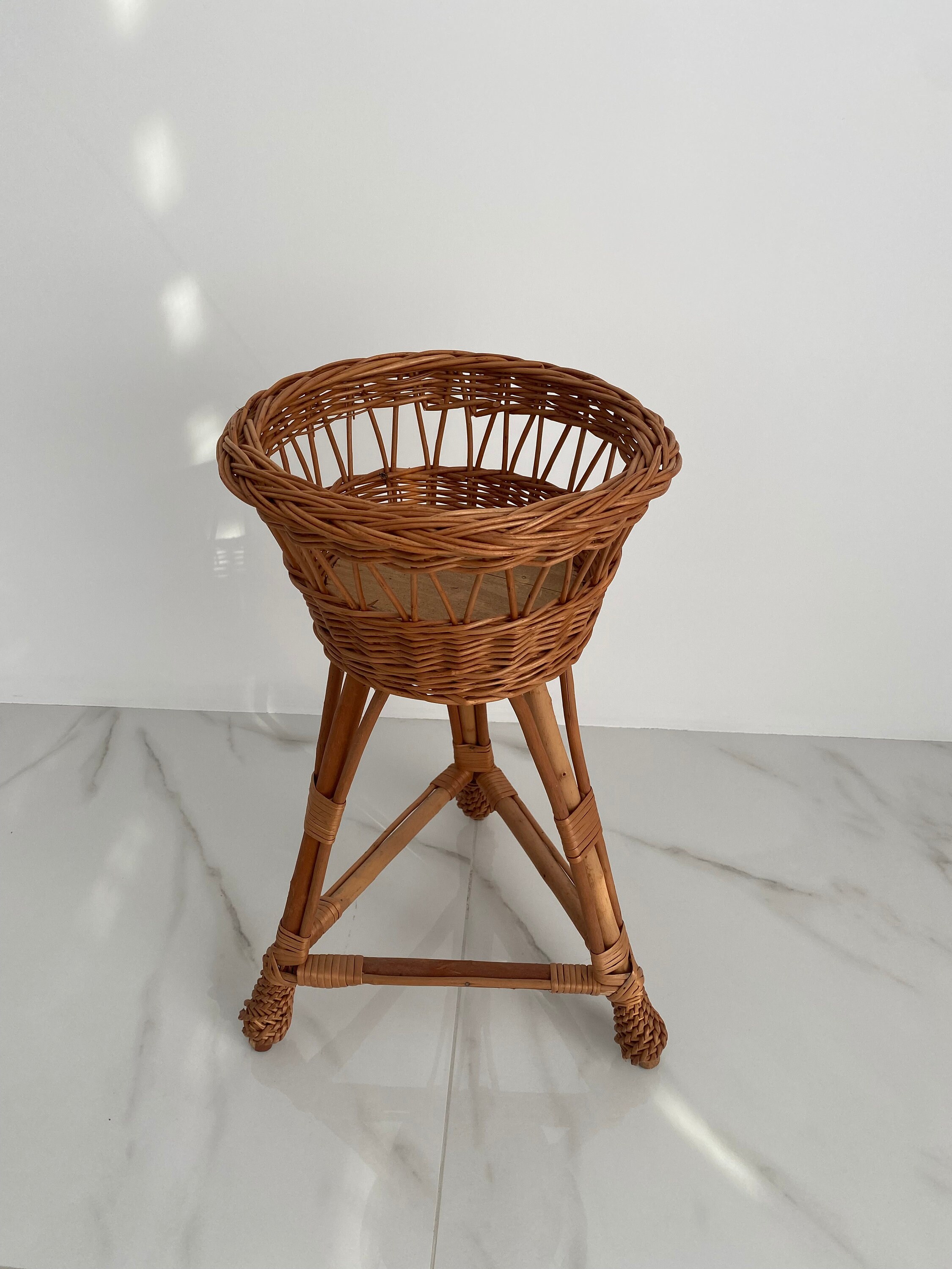 Wicker Flower Pot Holder Plant stand wicker Wicker Flower Etsy