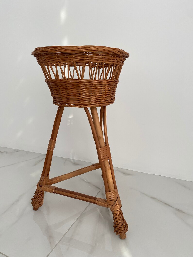 Wicker Flower Pot Holder Plant stand wicker Wicker Flower Etsy