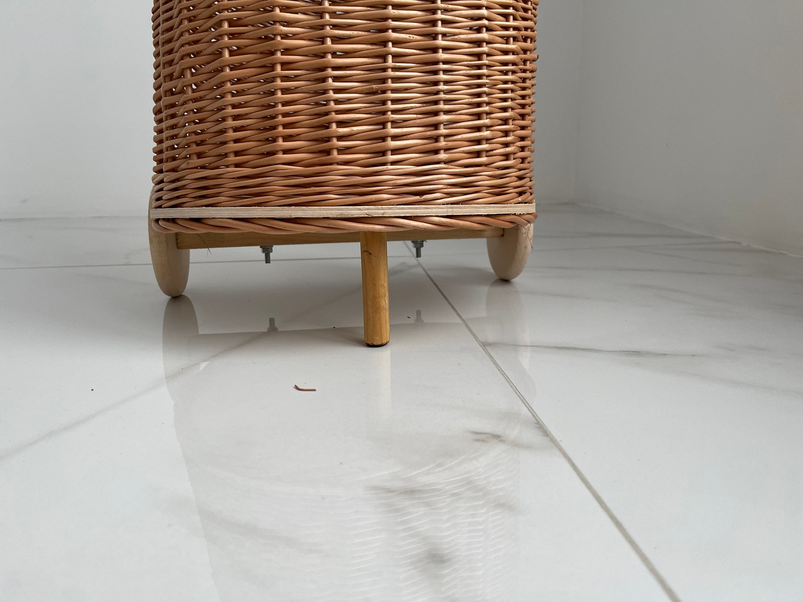 Wicker Shopping Cart With Handle Willow Shopping Cart Etsy