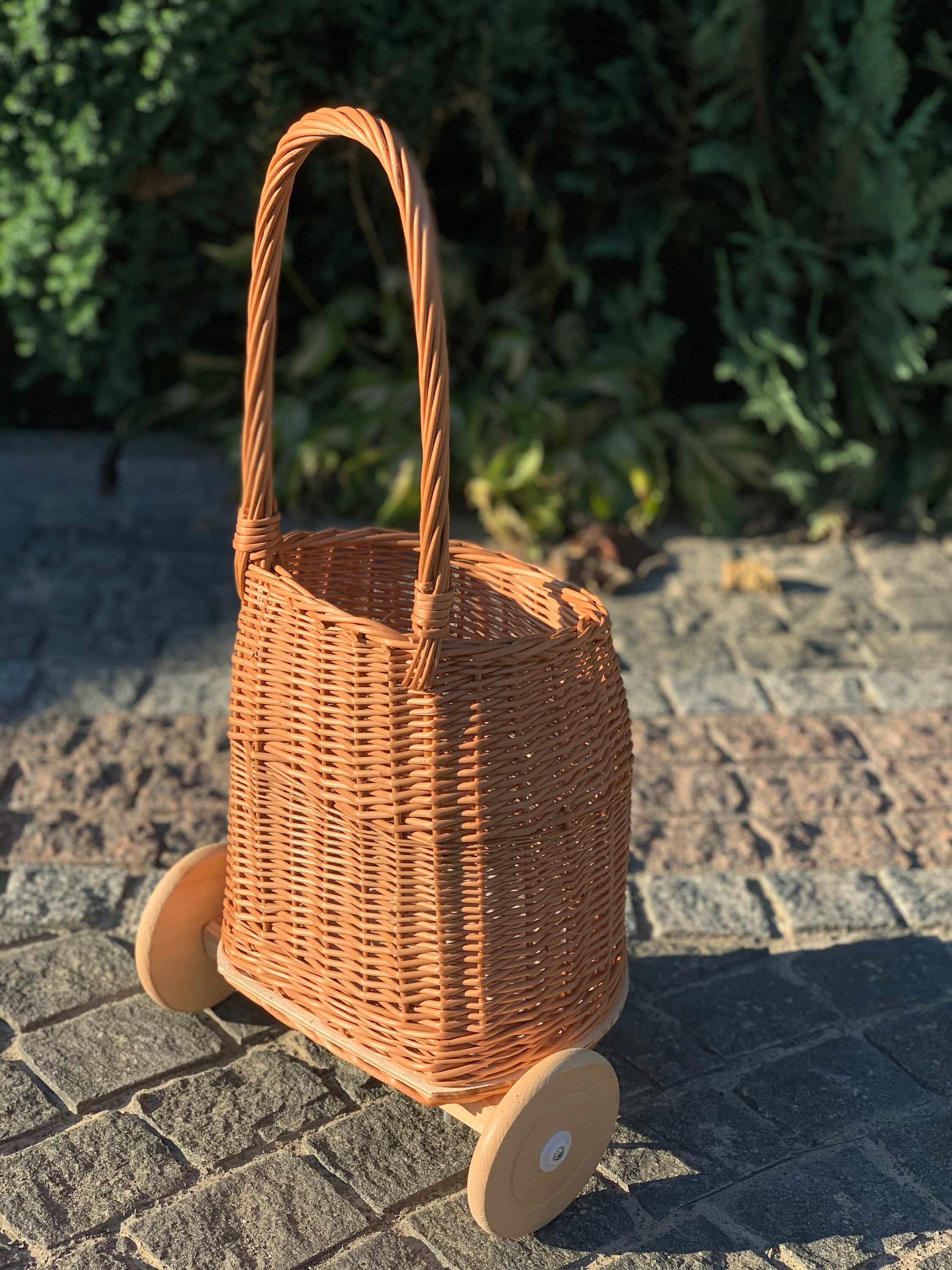 Natural Wicker Shopping Trolley Baby Trolley Etsy