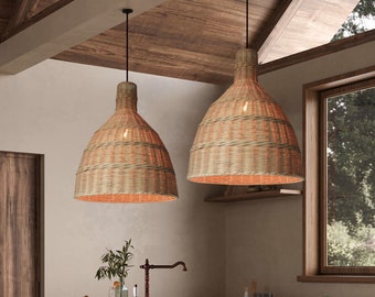 Woven Vine Pendant Light Shade: Boho Decor