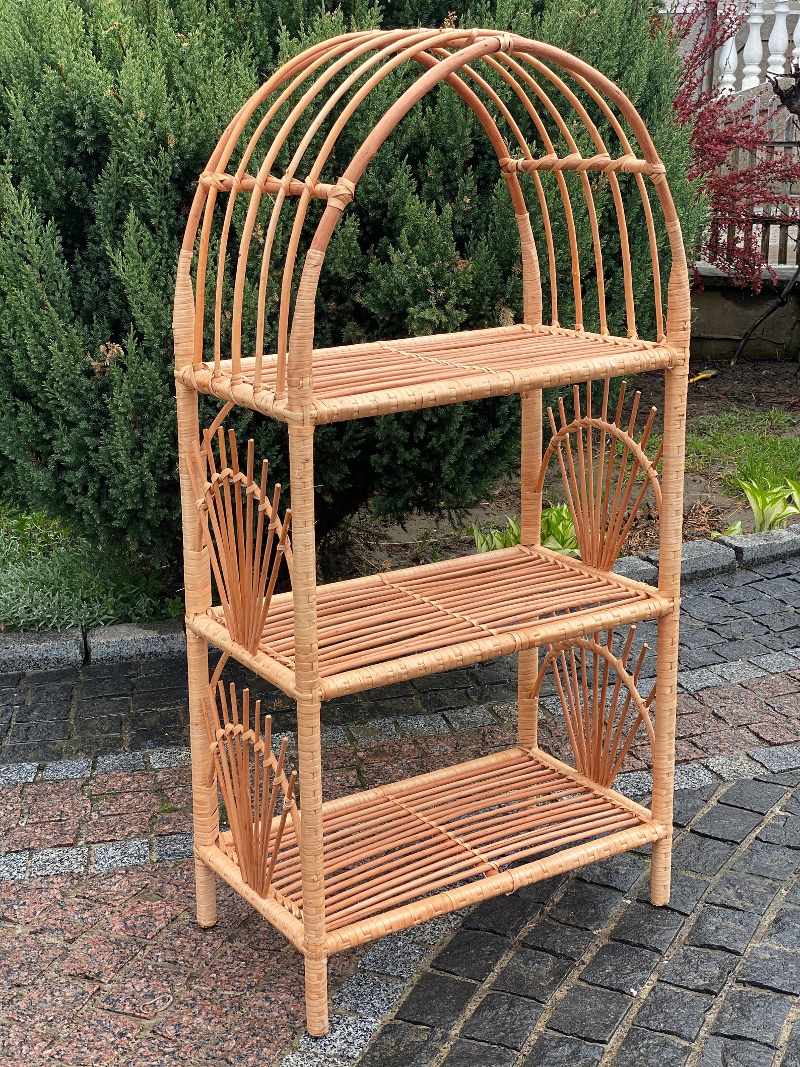 Wicker Shelf Storage shelf Bookshelf Plant shelf Rattan Etsy