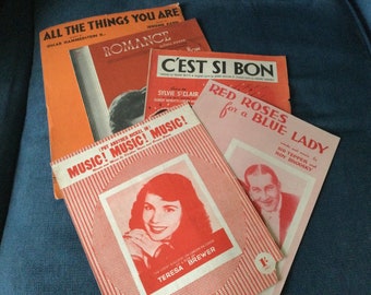 Vintage sheet music selection