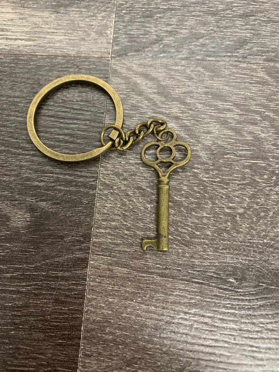 Bronze Skeleton Key Keychain Key Charm Car Accessory Etsy Australia