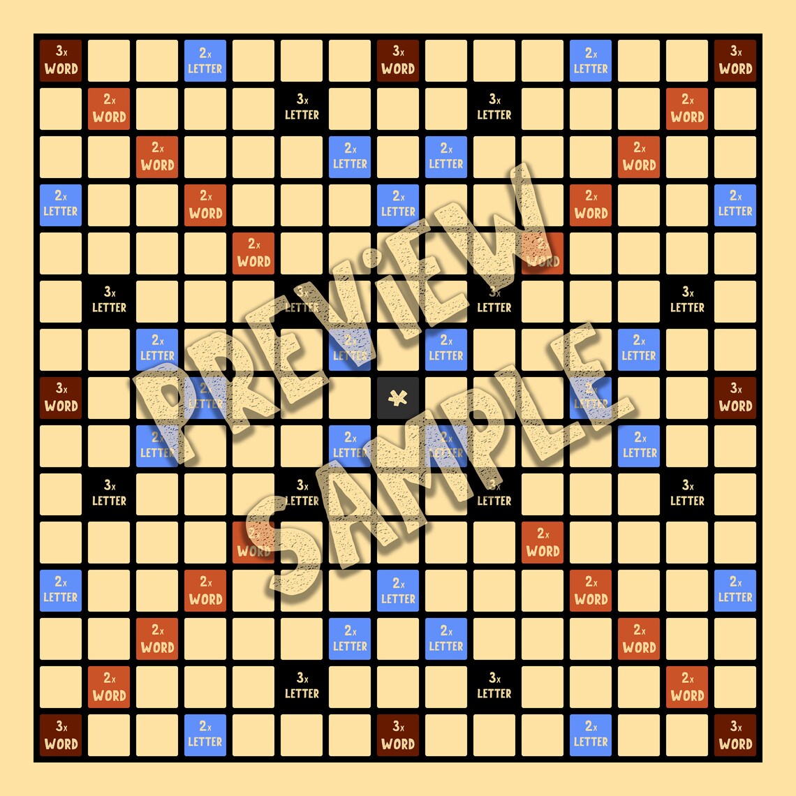 Cartoonish Scrabble Board Printable JPG Files | Etsy