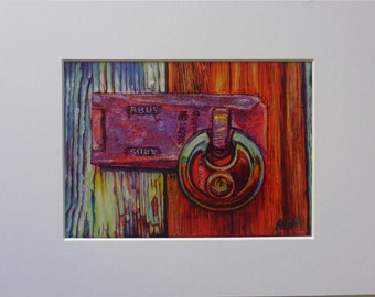 The Padlock - Mounted Print