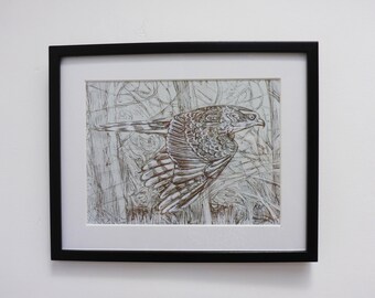 Flight of the Hunter - bird print