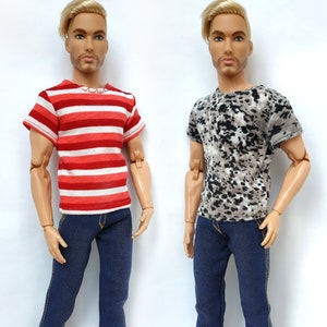 Doll clothes - T-shirt for male doll 12 inch, Doll jacket, Male doll outfit, Fashion male doll clothes for 1/6 scale figure