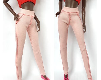 Handgemaakte poppenkleding: spijkerbroek, jeans voor pop 11,5 inch