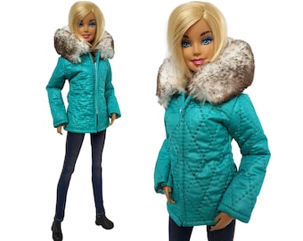 Doll clothes - winter coat for doll 11.5 - 2 in, Doll jacket, Doll outfit, Clothes for doll, Fashion doll clothes made to move fashionistas
