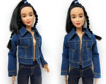 Handmade Denim Doll Jacket: Doll Clothes for 11.5 - 12 inch