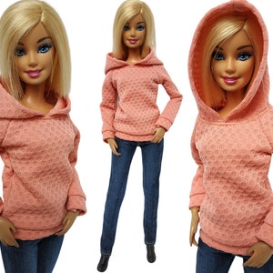 Clothes for doll - hoodie, jacket for doll 11.5 inch, doll clothes, doll blouse, Fashion doll clothes made to move Fashionistas