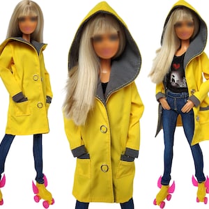Clothes for doll - jacket for doll 11.5 inch, Doll winter coat, Doll clothes, Doll outfit, Fashion doll clothes made to move Fashionistas