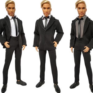 Doll clothes - Male Tuxedo Suit for doll 12 inch, Male business suit, Male wedding suit, Male doll outfit, Male doll Full Set, Doll jacket