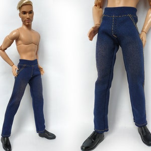 Doll clothes - jeans, Denim pants for male doll 12 inch, Doll jeans, Male doll outfit, Pants doll, Male doll clothes 12 inches