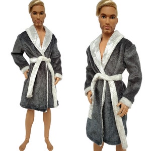 Male Doll Robe: Velour Outfit for 12-inch Fashion Dolls