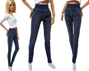 Handgemaakte poppenkleding: spijkerbroek, jeans voor pop 11,5 inch