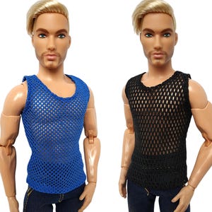 Doll clothes - T-shirt for male doll 12 inch, Doll sleeveless T-shirt, Male doll outfit, Fashion male doll clothes for 1/6 scale figure