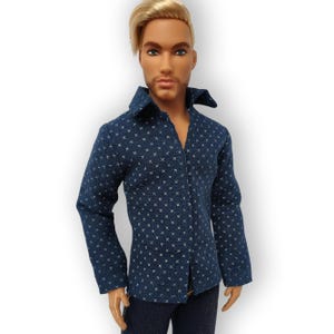 Handmade Doll Clothes: Shirt for male doll 12 inch, 1/6 Scale Figure