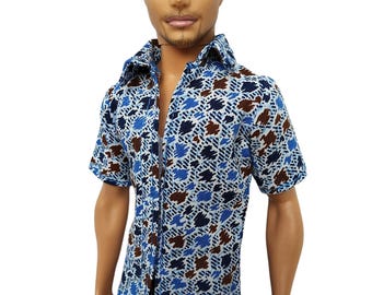 Handmade doll clothes: Shirt for male doll 12 inch, Outfit 1/6 Scale