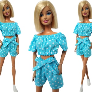 Doll clothes - top and shorts for doll 11.5 - 12 inch, Doll outfit, 1/6 scale clothes, Fashion doll clothes made to move fashionistas