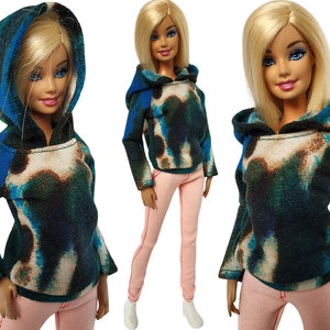 Doll clothes - hoodie for doll 11.5 in, 12 in, Doll jacket, hoodie top, clothes for doll, Fashion doll clothes made to move fashionistas