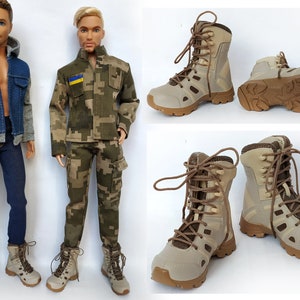 Male boots for dolls 12 in, Fashion shoes for 1/6 scale action figure, Doll shoes, Male doll outfit, Accessories for dolls, Doll shoes