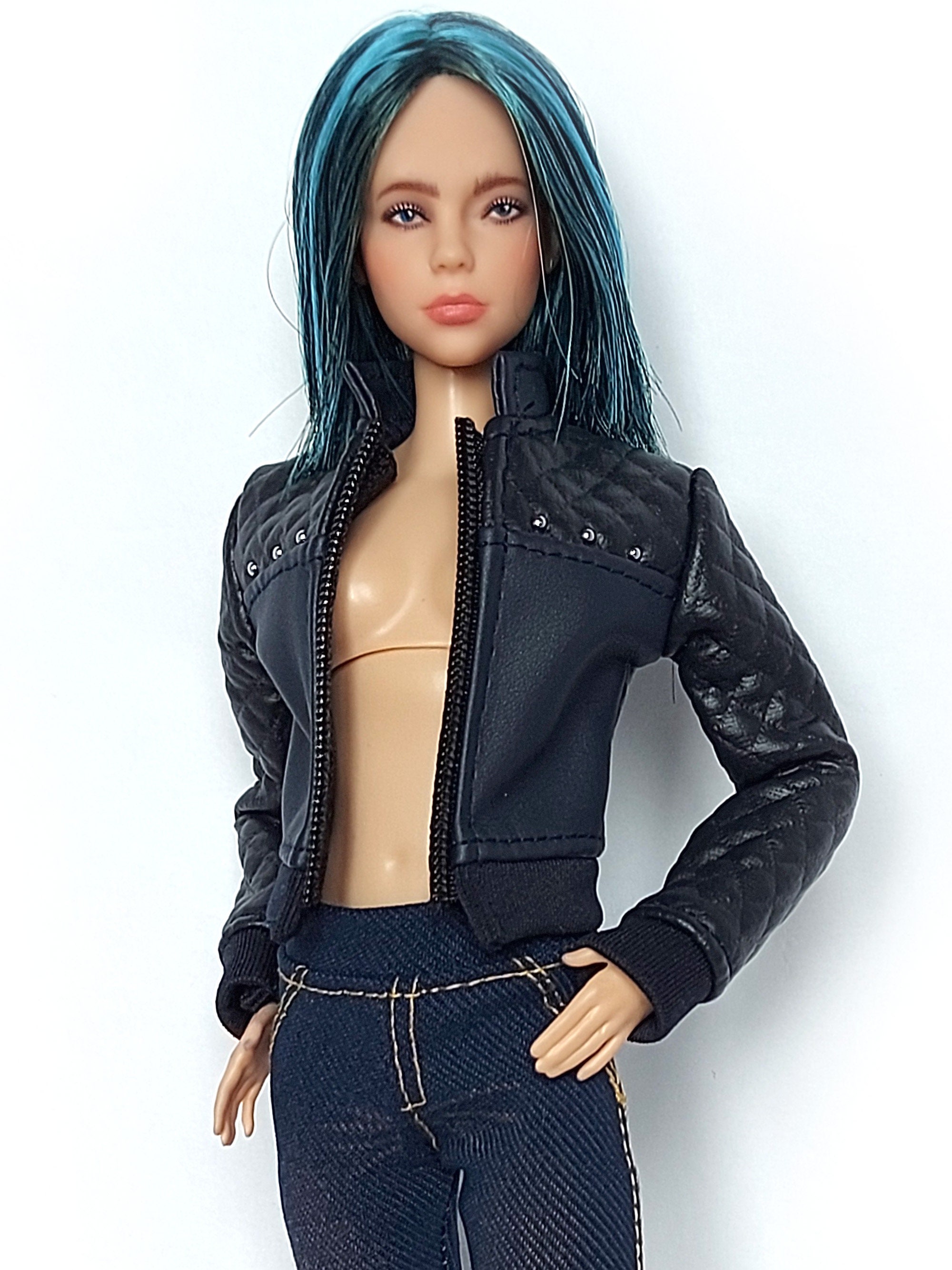 Barbie clothes Barbie leather jacket Barbie Outfit Barbie Etsy