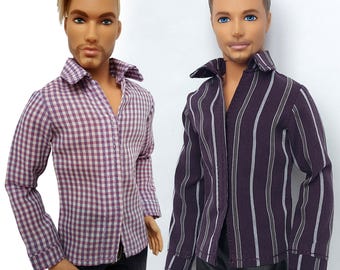 Handmade Shirt:  Clothes for male doll 12 inch, 1/6 Scale Figure