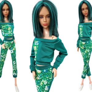 Doll clothes - Top and pants for doll 11.5 inch, Doll outfit, Doll tracksuit, Fashion doll clothes made to move fashionistas