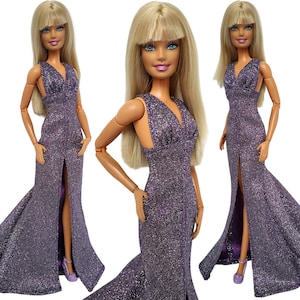 Clothes for doll - evening dress for 11.5 inch dolls, doll outfit, Dress with a train, Fashion doll clothes made to move Fashionistas