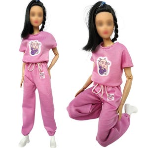 Doll clothes - tracksuit - T-shirt and pants for doll 11.5 inch, doll outfit, Fashion doll clothes made to move fashionistas