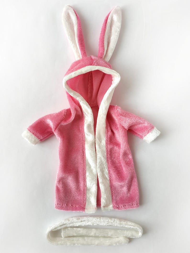 Handmade Robe with Ears, Bathrobe: Clothes for doll 11.5 inch image 15