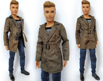 Doll clothes - jacket, jeans, undershirt, shoes for male doll 12 inch, Doll jacket, Male doll outfit, Male doll clothes