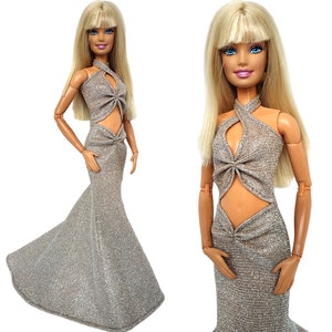 Clothes for doll - evening dress for doll 11.5 Inch, doll outfit, Dress with a train, Fashion doll clothes made to move Fashionistas