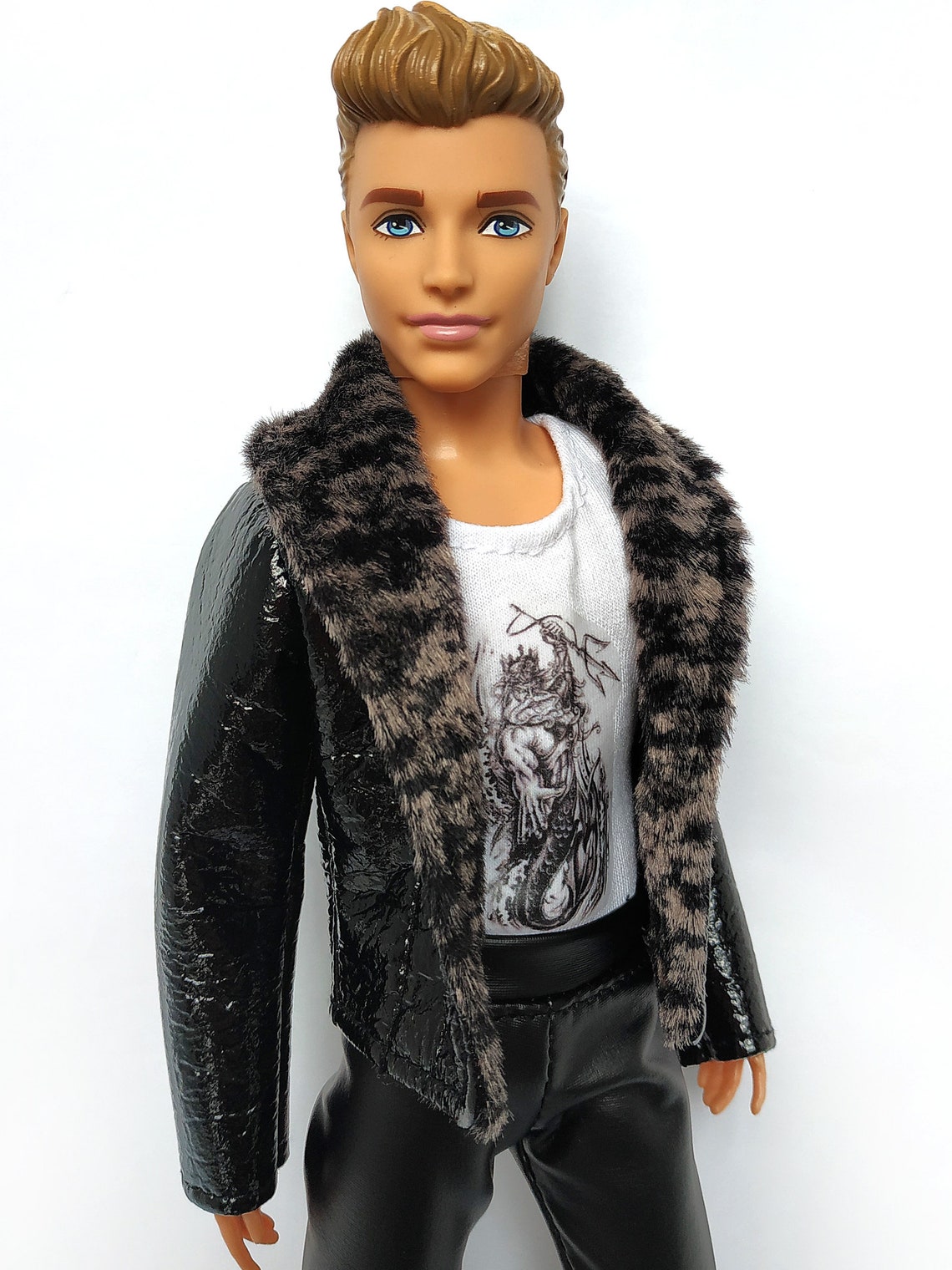 Ken Clothes Jacket Leather Pants Tshirt Ken Doll Etsy