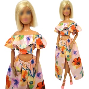 Doll clothes - top and skirt for doll 11.5 inch, Doll dress summer clothes, Doll outfit, Fashion doll clothes made to move fashionistas