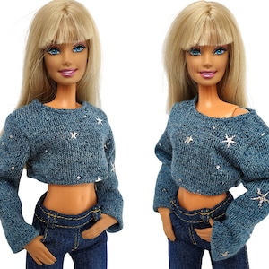 Doll clothes - sweater for doll 11.5 in, 12 in, Doll jacket, top, clothes for doll, Fashion doll clothes made to move fashionistas