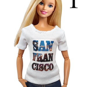 Doll clothes - T-Shirt for doll 11.5 inch, Doll outfit, fashion royalty clothes, Doll top, Fashion doll clothes made to move fashionistas