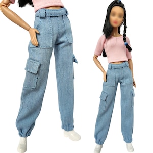 Doll clothes - Jeans for doll 11.5 inch, doll pants, Doll trousers, Doll outfit, Fashion doll clothes, made to move fashionistas