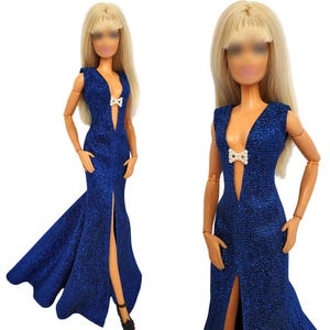 Clothes for doll - doll evening dress, doll outfit, Dress with a train, Fashion doll clothes made to move Fashionistas, 11.5 Inch dolls