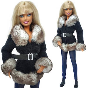 Clothes for doll - fur coat for doll 11.5 inch, Doll winter coat, Doll outfit, Doll jacket, Fashion doll clothes made to move fashionistas