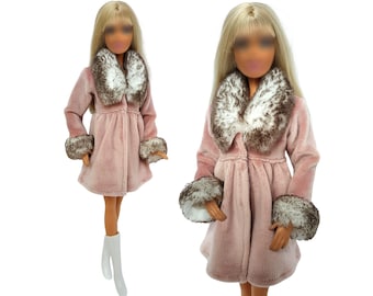 Handmade Doll Clothes: fur coat, winter outfit for doll 11.5-12 inch
