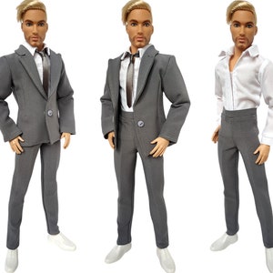 Doll clothes - Male Tuxedo Suit for doll 12 inch, Male business suit, Male wedding suit, Male doll outfit, Male doll Full Set, Doll jacket