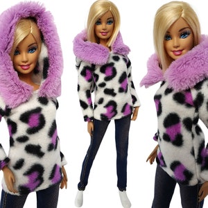 Doll clothes - hoodie for doll 11.5 inch - 12 in, Doll hoodie, jacket top, clothes for doll, Fashion doll clothes made to move fashionistas