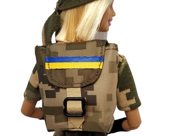 Handmade Camouflage Backpack: Accessories for Doll 11 - 12 inch, 1/6 Scale Figure