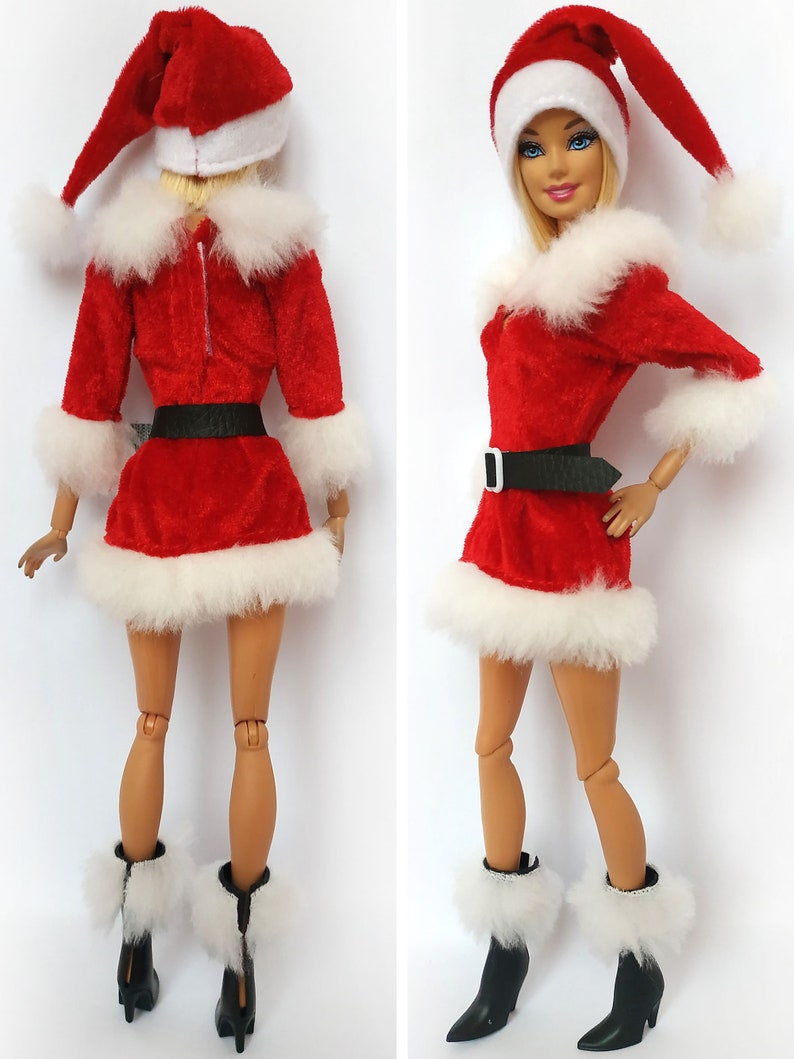 Barbie clothes Christmas Barbie outfit Santa Claus Barbie Etsy